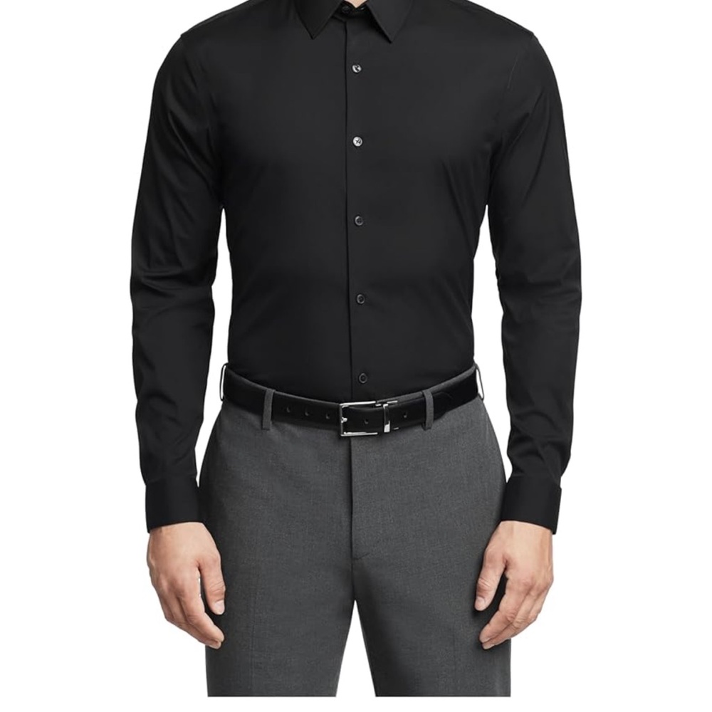 Elegant Black Men's Dress Shirt
